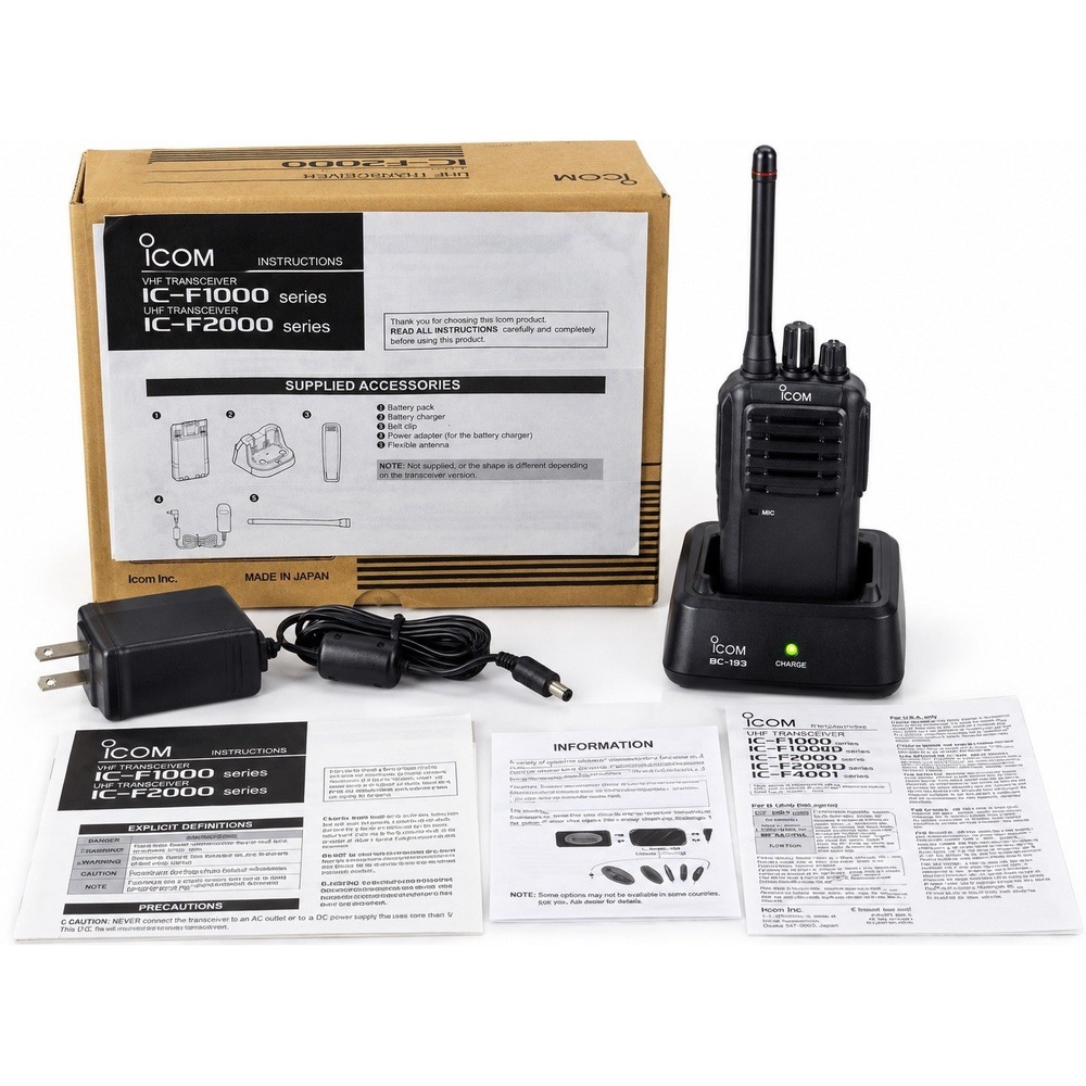 Icom IC-F4001 UHF 400-470MHz Portable Radio BP-265 Li-Ion Battery Charger Tested